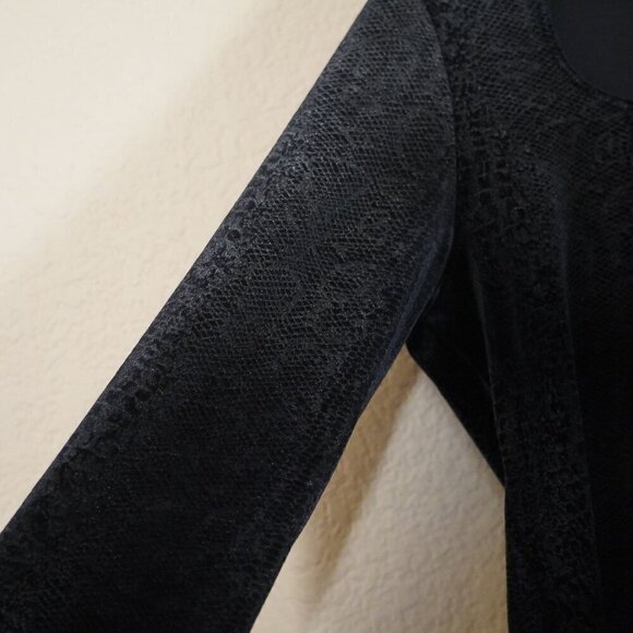 Vintage Paul Harris Design Square Neck Velvet Animal Burnout M Whimsigoth 90s - Picture 4 of 6